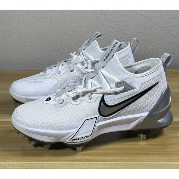 Nike Force Zoom Trout 9 Elite Metal Baseball Cleat Men Size 7 FB2906-102 White - Picture 4 of 10